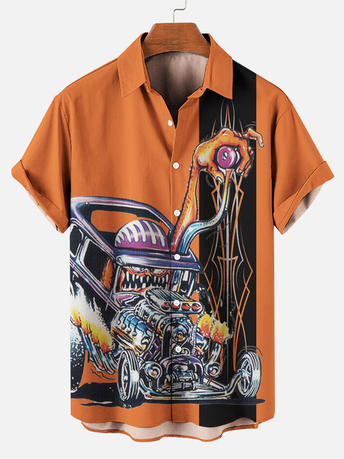 Men's Cartoon Funny Graphic Short Sleeve Hawaiian Shirt